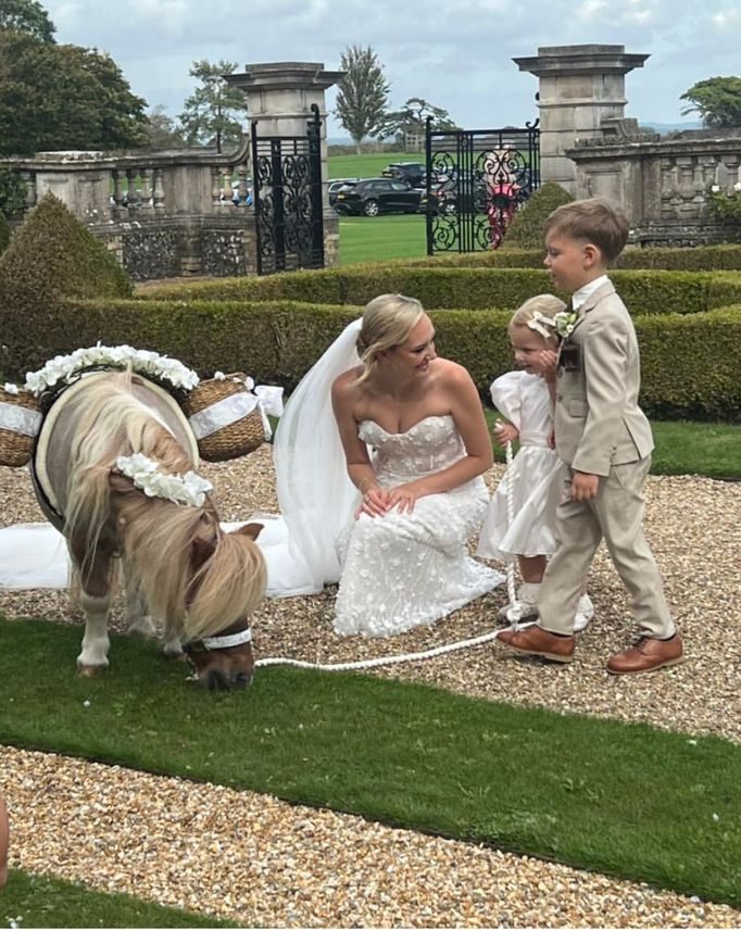Bride with a Wedding pony in Kent creating a magical moment